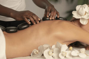 A woman getting a deep tissue massage