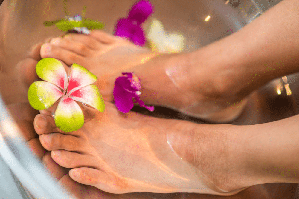 A person getting a pedicure before a custom massage in Minneapolis