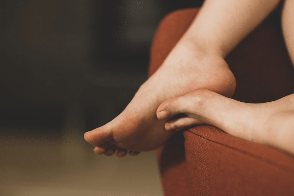 A woman’s feet after massage therapy in Minneapolis
