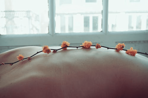 A woman’s back after getting a custom massage in Minneapolis