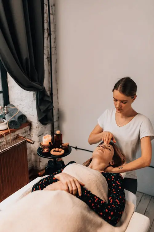 A massage therapist providing lymphatic drainage massage