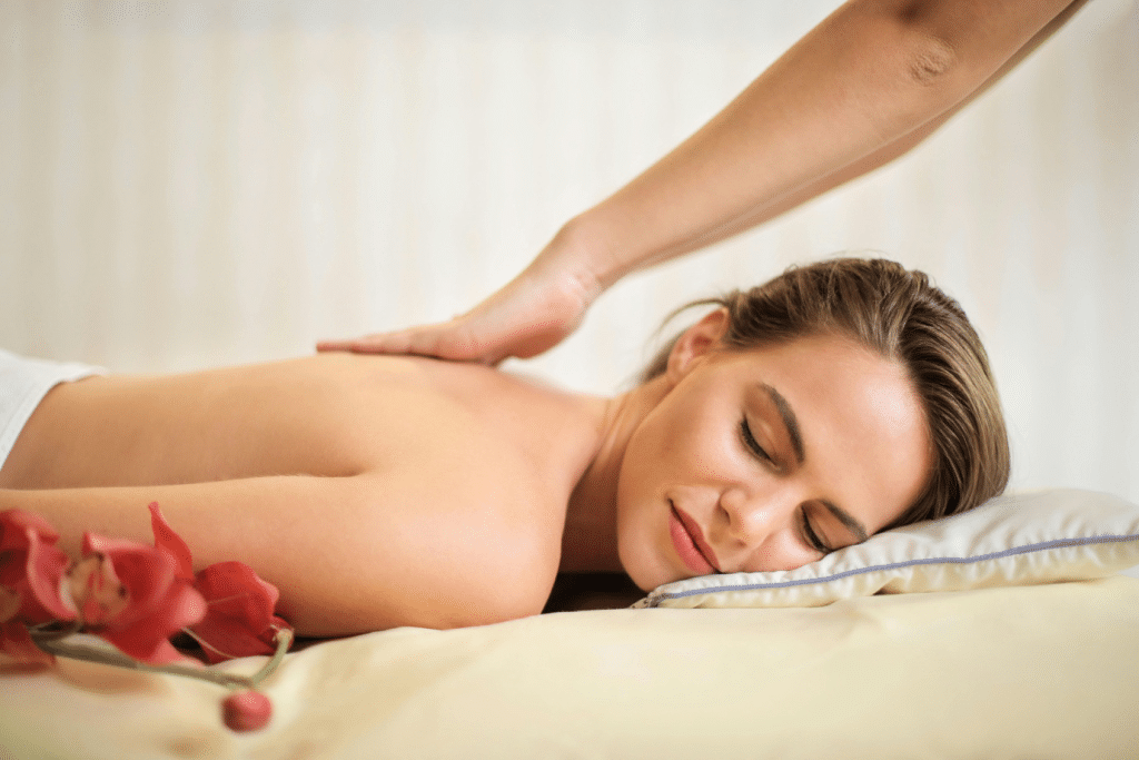 A person getting a full body massage for relaxation