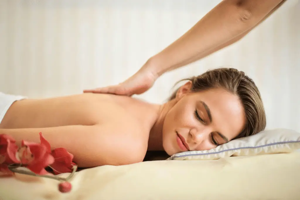 A person getting a full body massage for relaxation