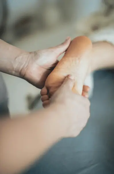 On-going foot massage for healing.