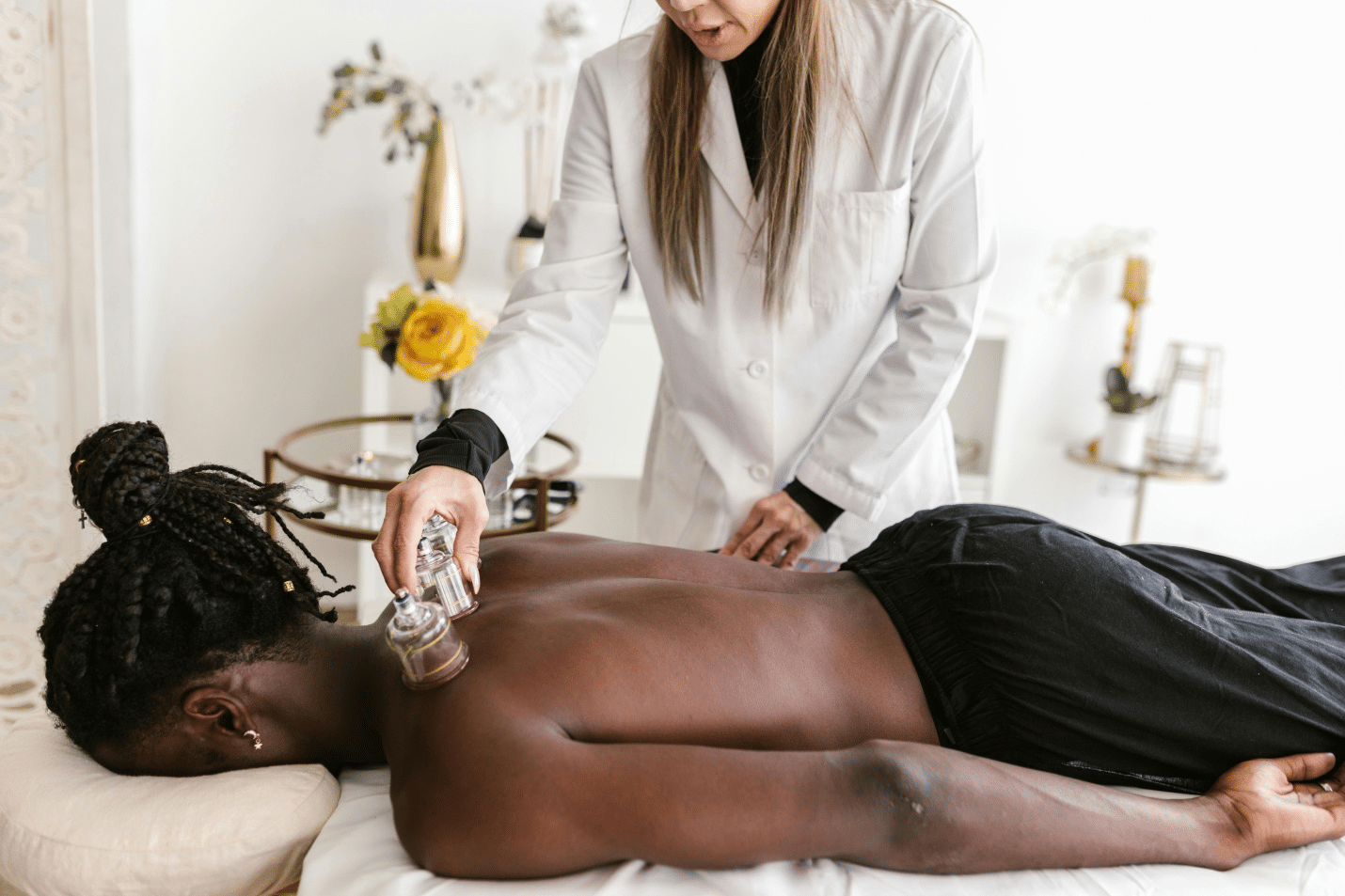 A person giving a massage