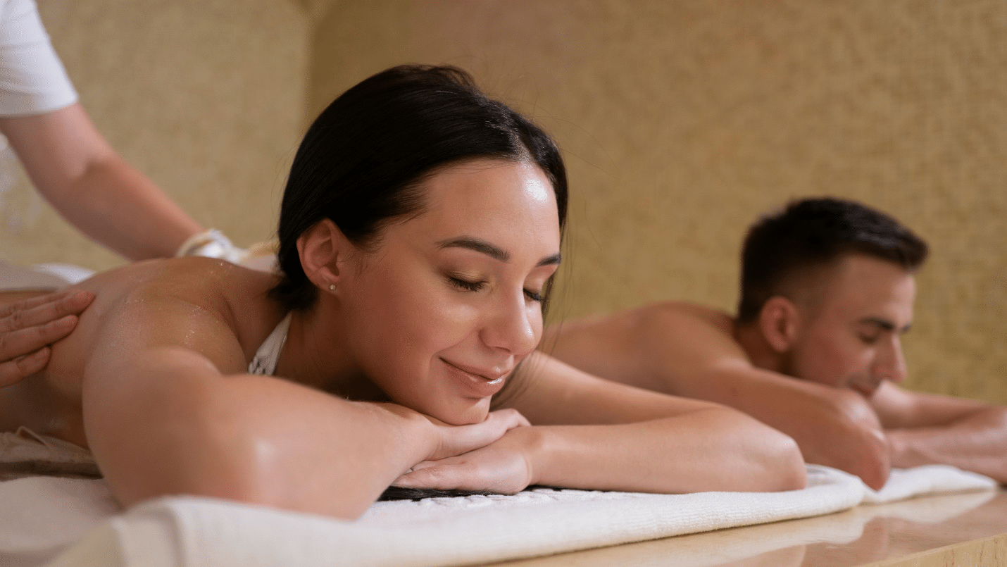A couple having a massage