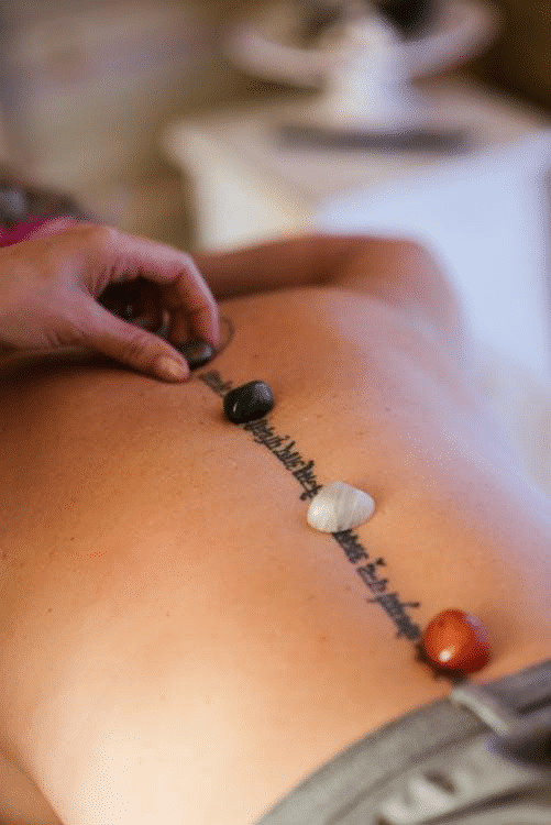 Hot stones used in massage